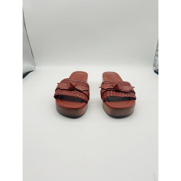Alexandre Birman Clarita Woven Clogs Size 37 Leather Red Slip On - Picture 8 of 9